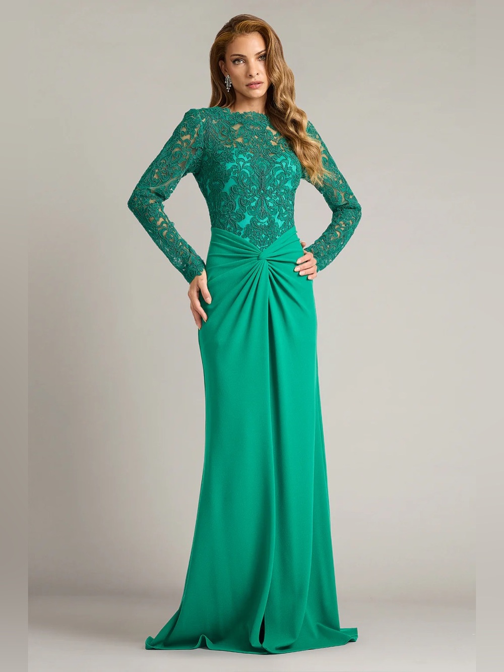 TADASHI SHOJI - LYSANDRA EMBROIDERED CREPE GOWN - Picture 5 of 8